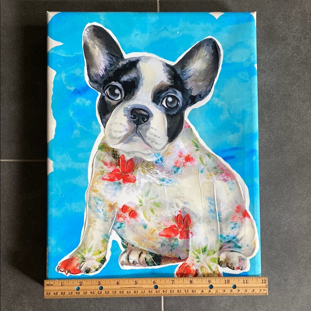 MCFirst 12 X 16  Boston Terrier colorful‎ canvas print